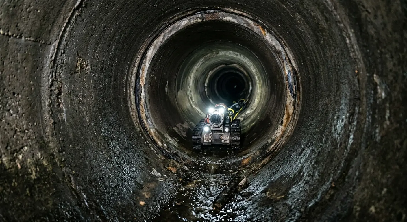 Robotic sewer camera inspecting pipe interior for Sewer Line Repair in Cypress Gardens